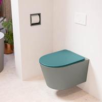 Wandcloset Mondiaz Lavie | Zonder spoelrand | Incl.Toiletzitting-Smag | Keramiek | Smoke (grijs)
