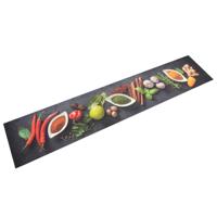 VidaXL Keukenmat wasbaar kruidenprint 60x300 cm fluweel