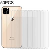 50 stuks voor iPhone 11 Pro Max 9H 2.5 D half-scherm transparante mobiele telefoon gehard glas film terug film
