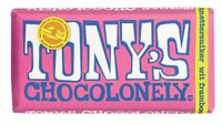 Chocolade Tony's Chocolonely reep 180gr wit framboos knettersuiker - thumbnail