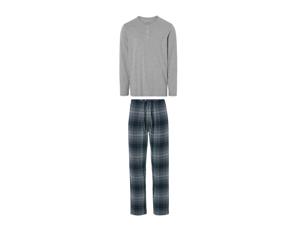 LIVERGY Heren flanellen pyjama (Grijs, S)