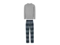 LIVERGY Heren flanellen pyjama (Grijs, S)