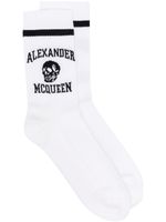 Alexander McQueen chaussettes à logo en intarsia - Blanc - thumbnail