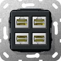 Computeraansluiting 4-voudig RJ45 CAT 6A mat zwart GIRA 569810
