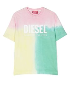 Diesel Kids t-shirt en coton à imprimé tie dye - Jaune