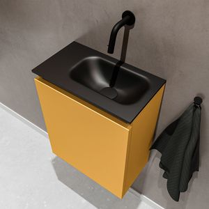 Mondiaz Ture 40cm toiletmeubel ocher met wastafel urban rechts geen kraangat