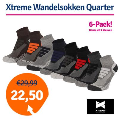 Xtreme Wandelsokken Quarter 6-pack Multi Blue-39/42