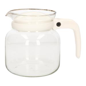 Theepot - glas - kunststof deksel - wit - 1 liter - theekan