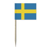 Cocktailprikkers vlag Zweden - 50x stuks - 8 cm vlaggetjes - landen decoratie - Prikkertjes