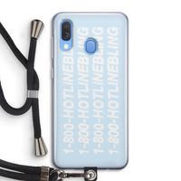 Hotline bling blue: Samsung Galaxy A40 Transparant Hoesje met koord