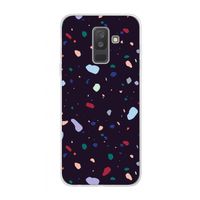 Dark Rounded Terrazzo: Samsung Galaxy A6 Plus (2018) Transparant Hoesje