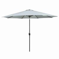 Marbueno Parasol Staal 8 Spaken D300 cm Polyester Wit Tuin, Zwembad, Terras 10487