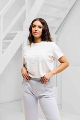 Guess Habi Boxy T-Shirt Dames Wit - Maat M - Kleur: gebroken-wit | Soccerfanshop