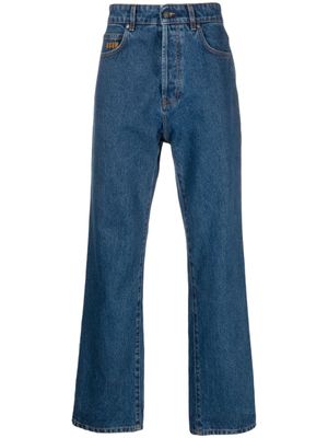 MSGM jean droit à logo brodé - Bleu