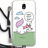 Unicorn: Samsung Galaxy J7 (2017) Transparant Hoesje met koord