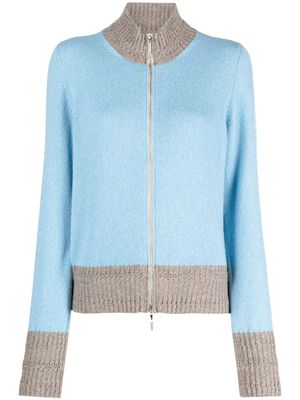 Barrie cardigan en cachemire à design bicolore - Bleu