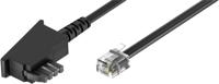 Goobay 68535 telefoonkabel 3 m Zwart - thumbnail