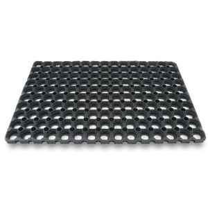 1x Rubberen deurmatten/schoonloopmatten zwart 40 x 60 cm   -