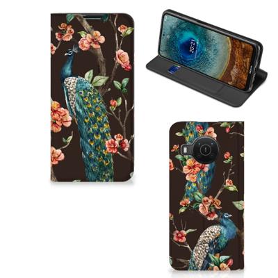 Nokia X20 | X10 | Hoesje maken | Pauw met Bloemen