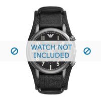 Horlogeband Armani AR1830 Leder Zwart 20mm