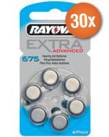 Voordeelpak Rayovac gehoorapparaat batterijen - Type 675 (blauw) - 30 x 6 stuks + gratis batterijtester