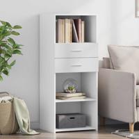 Hoge kast 50x42,5x124 cm bewerkt hout wit