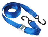 Masterlock Single pack spring clamp tie down 5m x 35mm with S hooks - colour : bl - 4369EURDAT