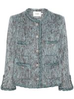 b+ab veste en tweed à ornements en cristal - Bleu