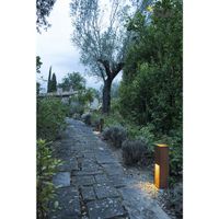 Buitenlamp staand RUSTY SLOT 50 cm inclusief LED 3000K ijzer geroest cortenstaal