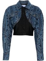 Mugler veste en jean à effet peau de serpent - Bleu