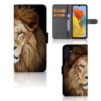 Samsung Galaxy M14 Telefoonhoesje met Pasjes Leeuw