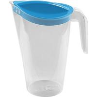 Waterkan - met deksel - blauw - kunststof - 1,75 liter - 13 x 22 cm - sapkan