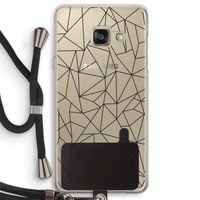Geometrische lijnen zwart: Samsung Galaxy A3 (2016) Transparant Hoesje met koord