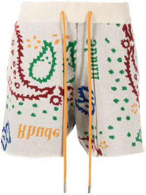 RHUDE short en maille intarsia - Tons neutres