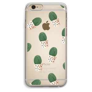 Cactusprint roze: iPhone 6 Plus / 6S Plus Transparant Hoesje
