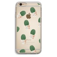 Cactusprint roze: iPhone 6 Plus / 6S Plus Transparant Hoesje