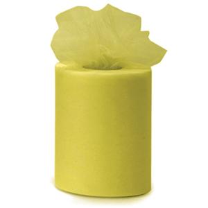Tule stof op rol - geel - 7.5cm x 20meter - Organza/mesh decoratie stoffen