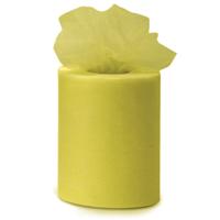 Tule stof op rol - geel - 7.5cm x 20meter - Organza/mesh decoratie stoffen