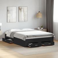 Bedframe met lades bewerkt hout bruin eikenkleurig 135x190 cm