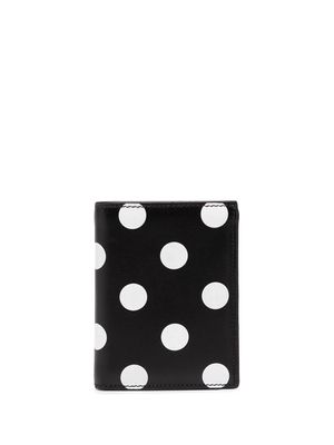Comme Des Garçons Wallet porte-cartes en cuir à pois - Noir