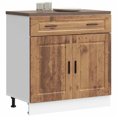 Keuken onderkast "Porto" bewerkt hout oud houtkleurig