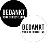 KP etiket "Bedankt voor de bestelling", diameter 40 mm, 2 varianten, rol van 250 stuks