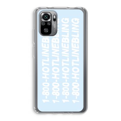 Hotline bling blue: Xiaomi Redmi Note 10S Transparant Hoesje