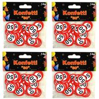 Confetti 50 jaar met verkeersborden -4x zakje van 14 gram - themafeest 50 jaar - feestversiering