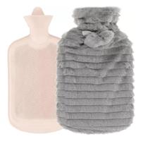 Ruhhy Kruik Lizzy - pluche/rubber - 2000ml - kruik met pluche hoes - winter kruiken