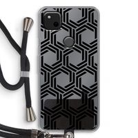 Geometrisch patroon: Pixel 4a Transparant Hoesje met koord