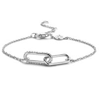 TI SENTO-Milano 2960ZI Armband Ovale schakels zilver-zirconia 16-20 cm