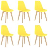 Eetkamerstoelen 6 st kunststof geel