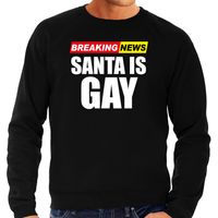 Foute humor Kersttrui breaking news gay Kerst sweater zwart voor heren - thumbnail