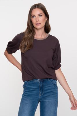 Geisha Top 52859-20 T-shirt Lange Mouw 30 Bronze